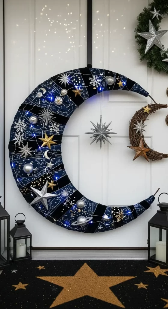 Starry Night Celestial Moon Wreath