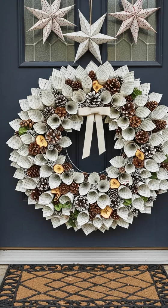 Literary Holiday Storybook Wreath