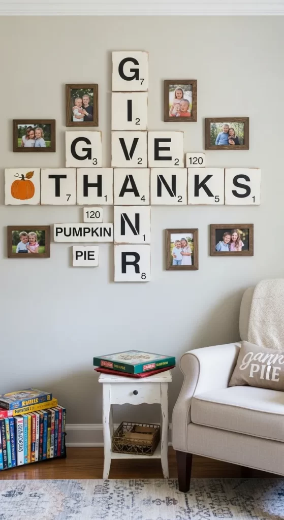 Scrabble Tile Gallery Wall