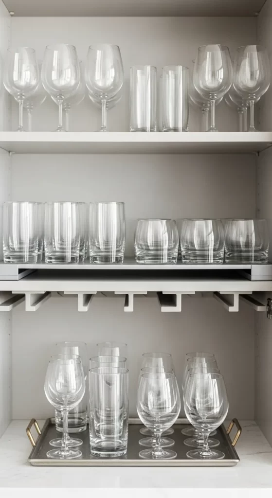 Smart Glassware Cabinet Organization
