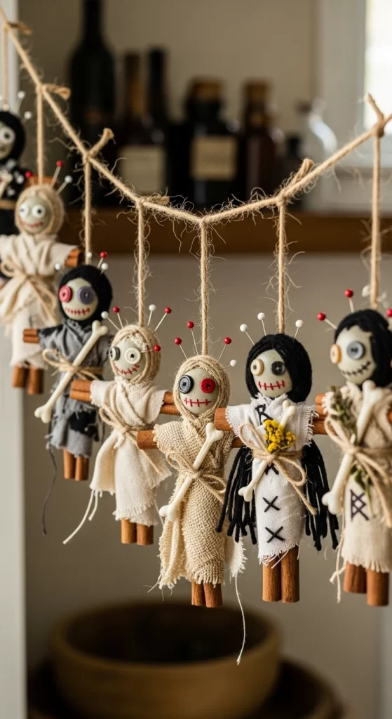 Cinnamon Stick Voodoo Doll Garland