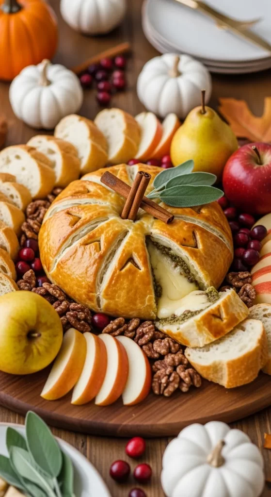 Jack-o'-Lantern Baked Brie