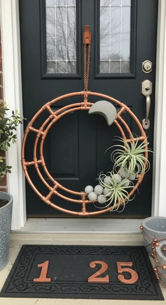  Modern Industrial Copper Pipe Wreath
