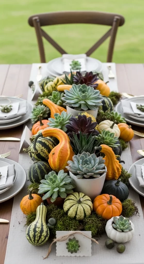 Succulent Harvest Table Runner