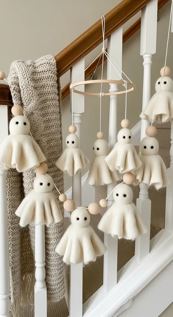 Cozy Felt Ghost Mobile