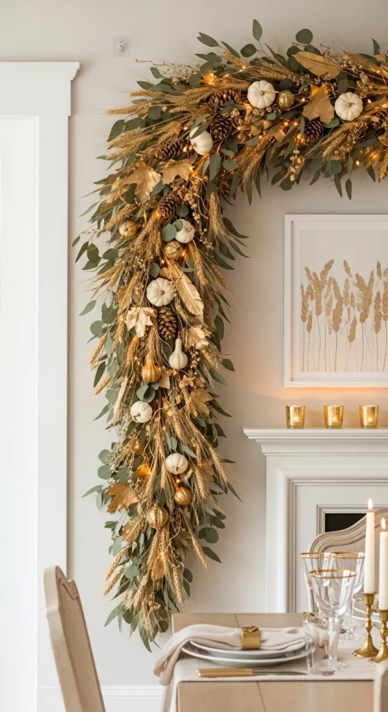 Luminous Wheat and Pumpkin Garland
