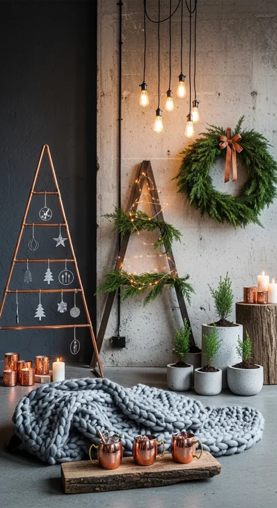 Minimalist Industrial Christmas Decor