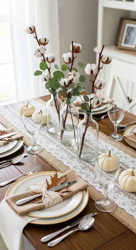 The Rustic Cotton and Lace Centerpiece