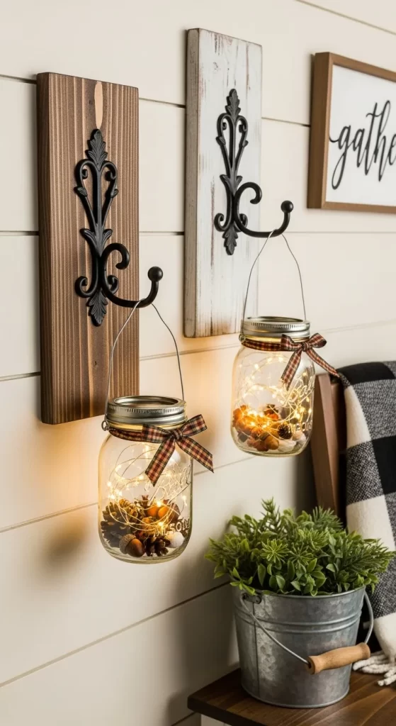 Rustic Mason Jar Sconces