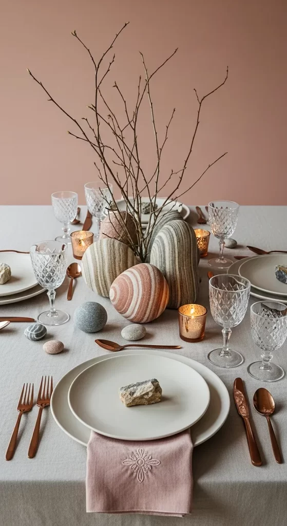 The Earthy Stone Centerpiece