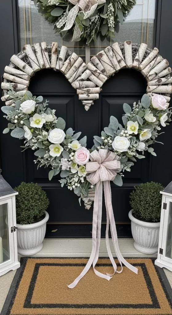 Romantic Birchwood Heart Wreath