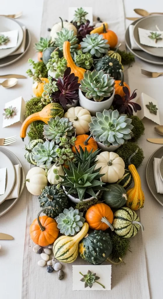 Succulent Harvest Table Runner