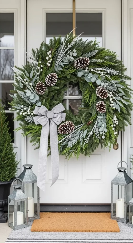 Classic Frosted Evergreen Wreath