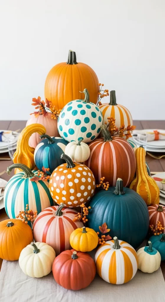 Whimsical Painted Pumpkins