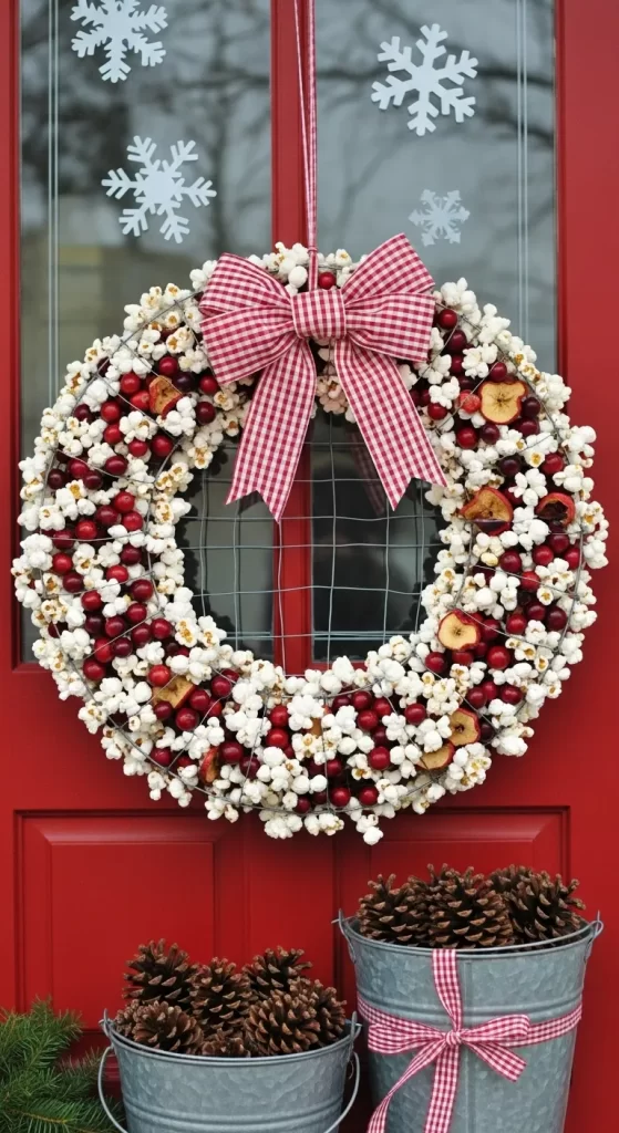 Nostalgic Popcorn and Cranberry Wreath