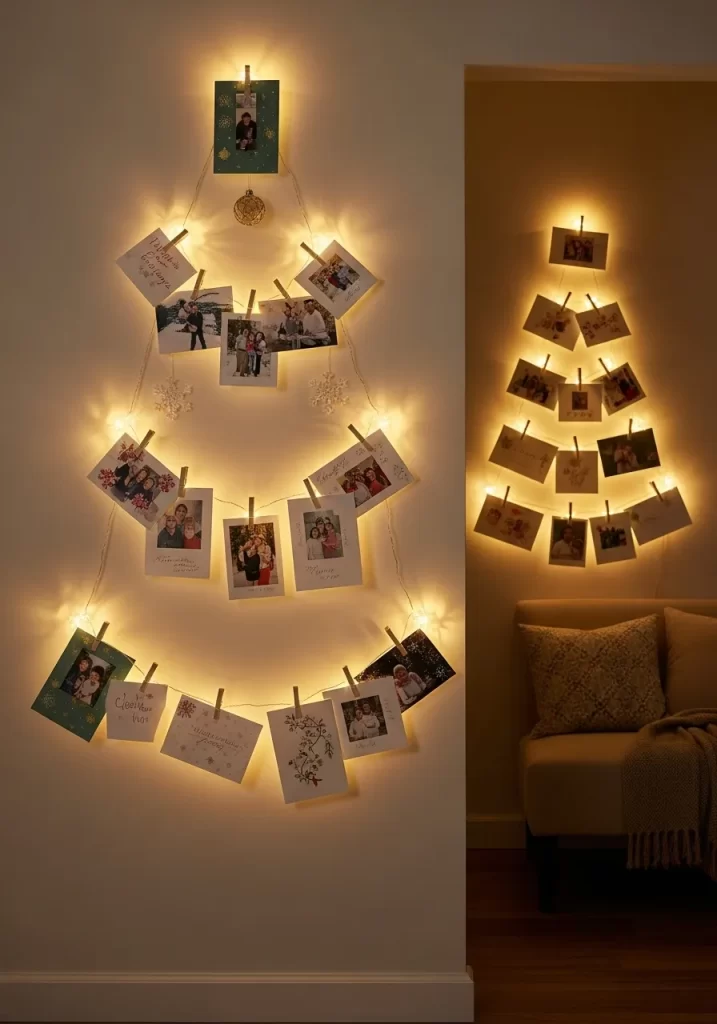 Christmas Card Light Tree