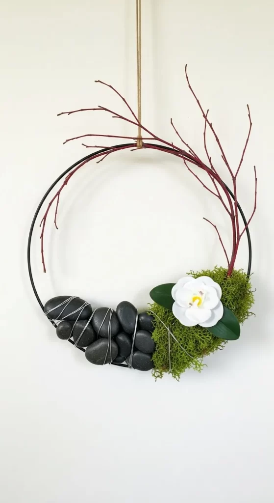  Zen Garden Minimalist Hoop Wreath