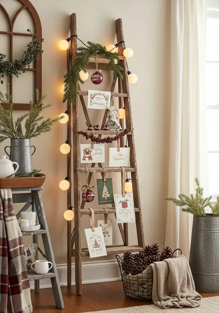 Rustic Holiday Ladder Display