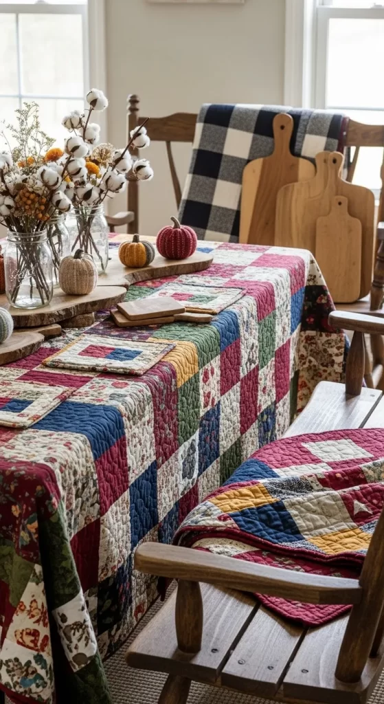 The Quilted Table & Cutting Board Display