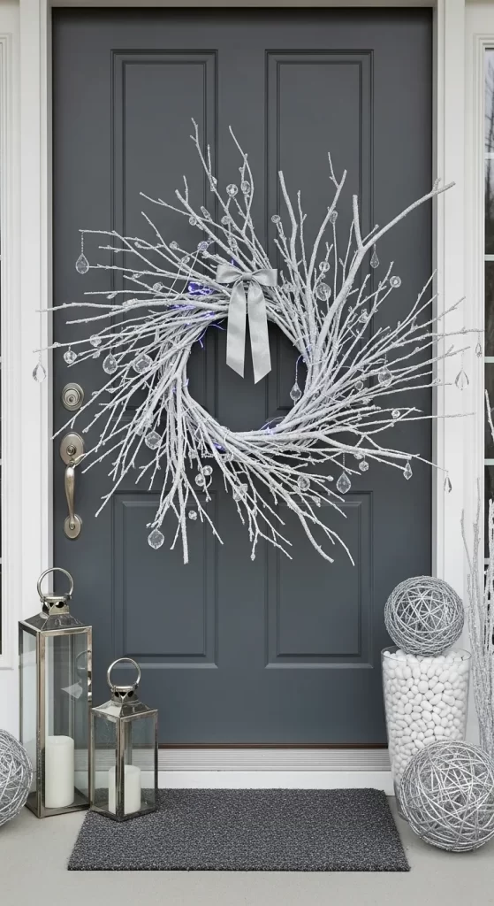 Frosted Winter Branches Wreath