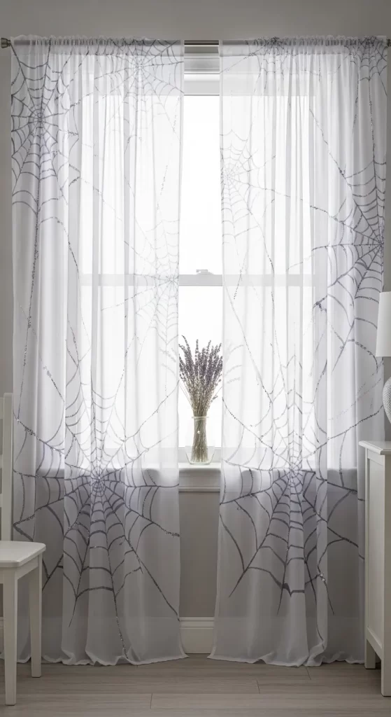 Glittering Sheer Web Curtains