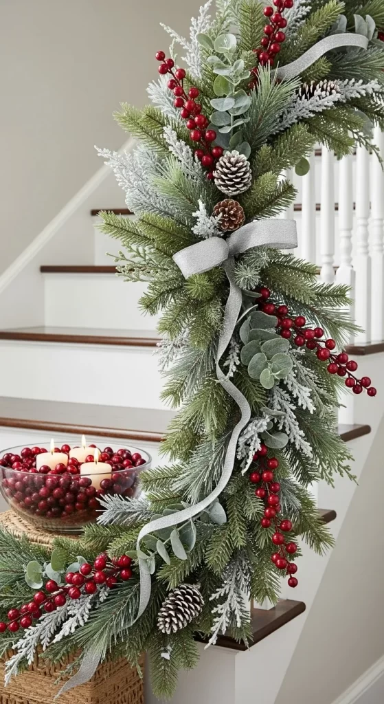 Frosted Berry Staircase Garland