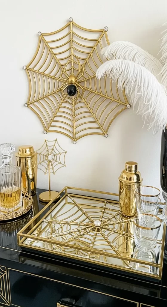 Gatsby's Golden Web Bar Cart