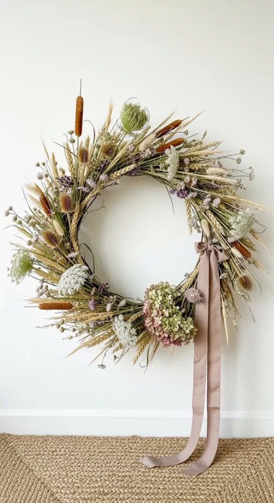 Autumnal Meadow Dried Flower Wreath