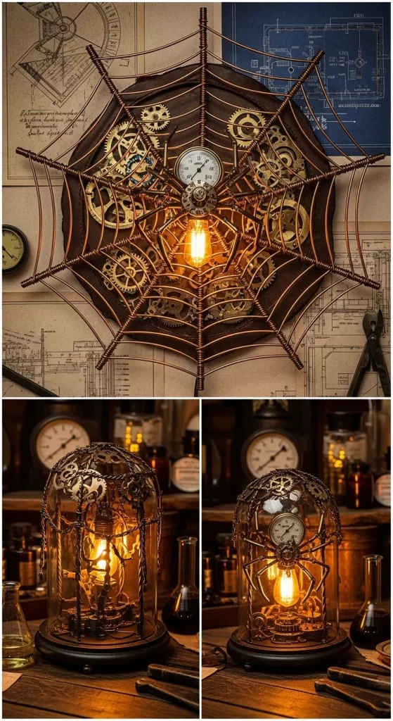 Steampunk Inventor's Web Light