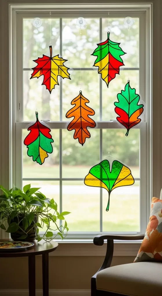 Stained Glass Leaf Suncatchers