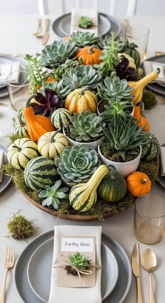 Succulent Harvest Table Runner