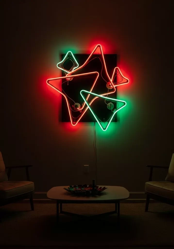 Neon Geometric Wall Art