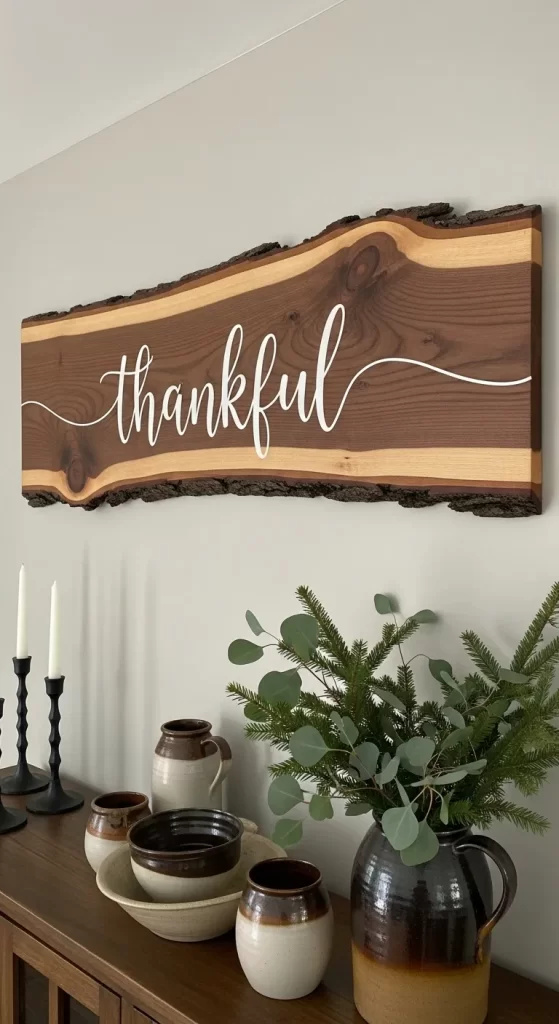 Live-Edge "Thankful" Sign