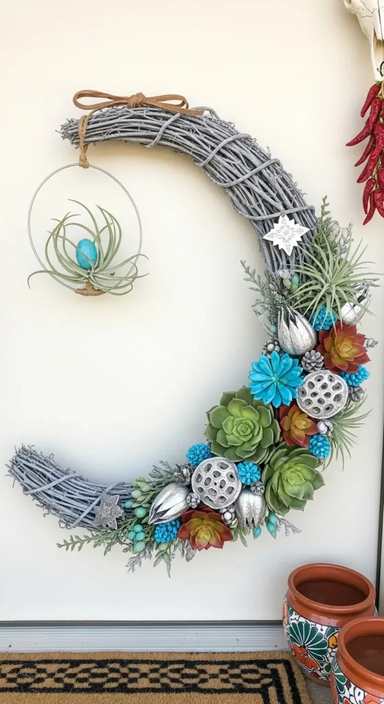 Celestial Moon Succulent Wreath