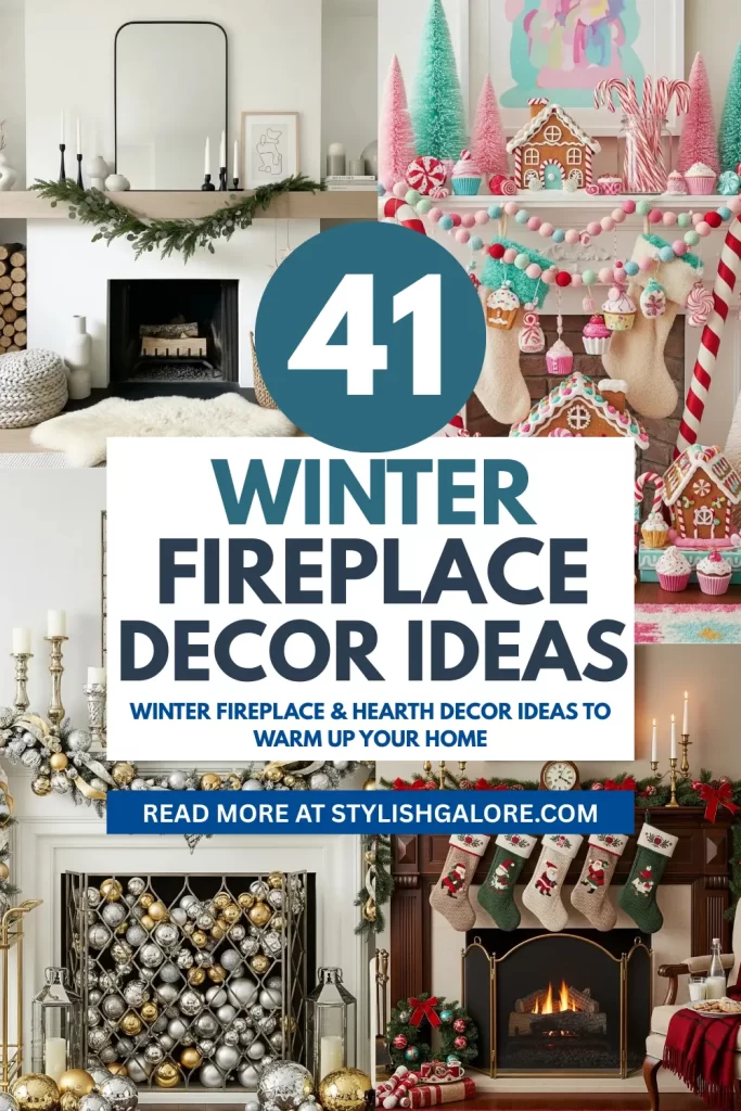 Winter Fireplace Decor