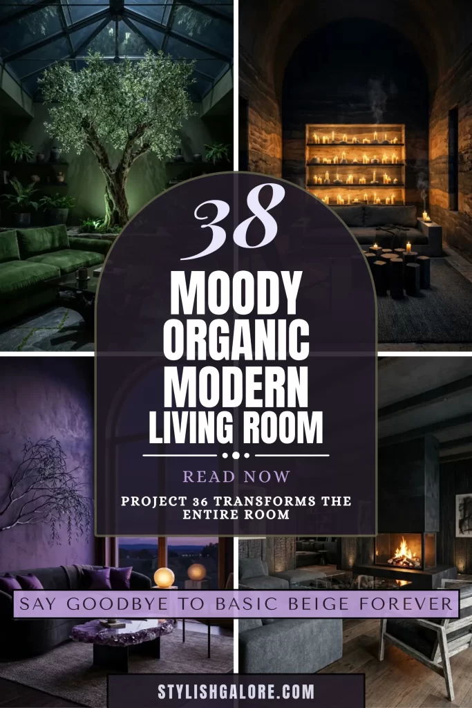 Moody organic modern living room