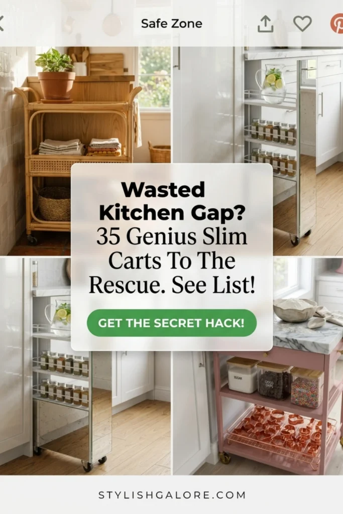 slim kitchen rolling cart