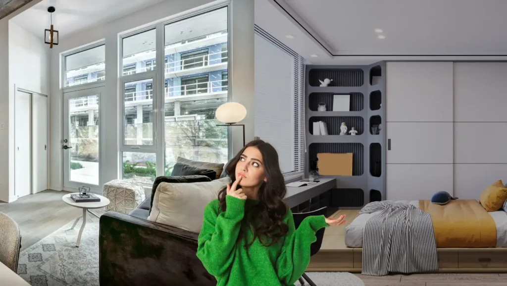 studio apartment vs one bedroom decor