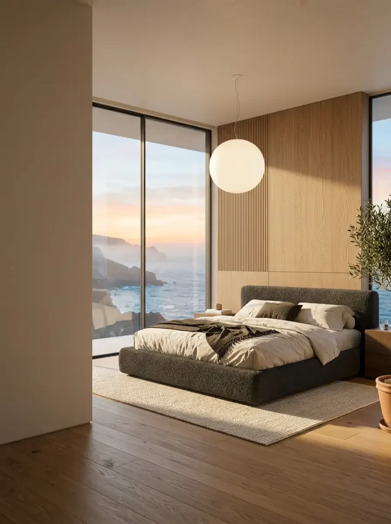 Borrowing external vistas dictates internal color themes