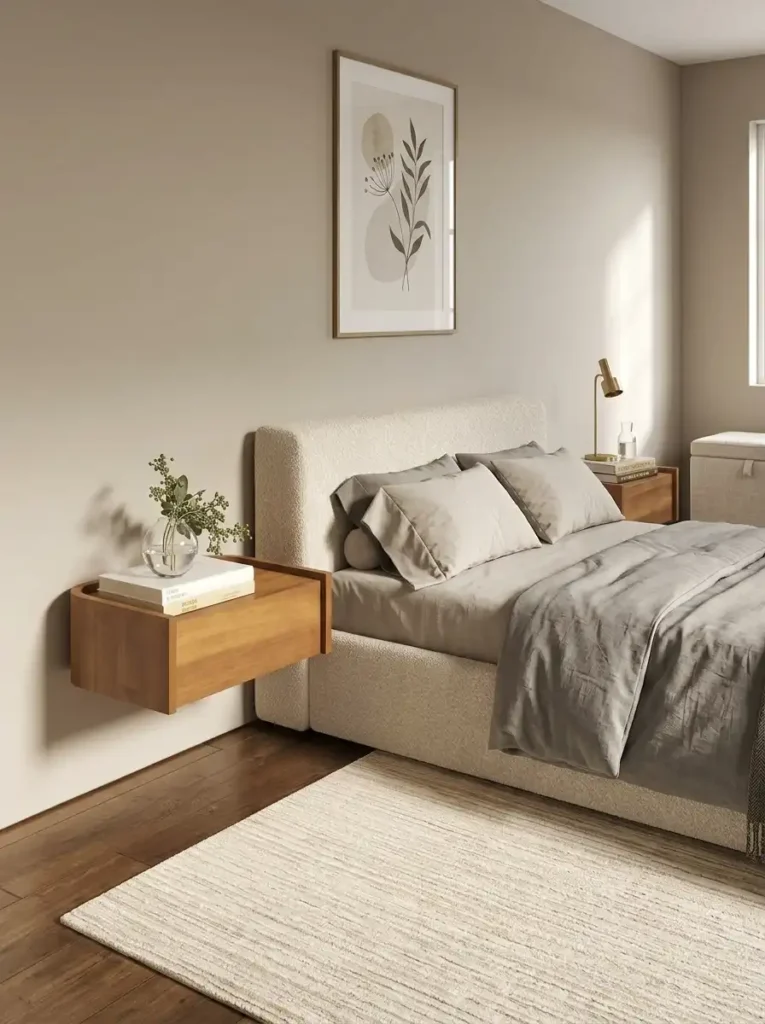 The Zero Floor Space Dilemma & The Nathan James Payton Wall Mounted Nightstand That Fixes It