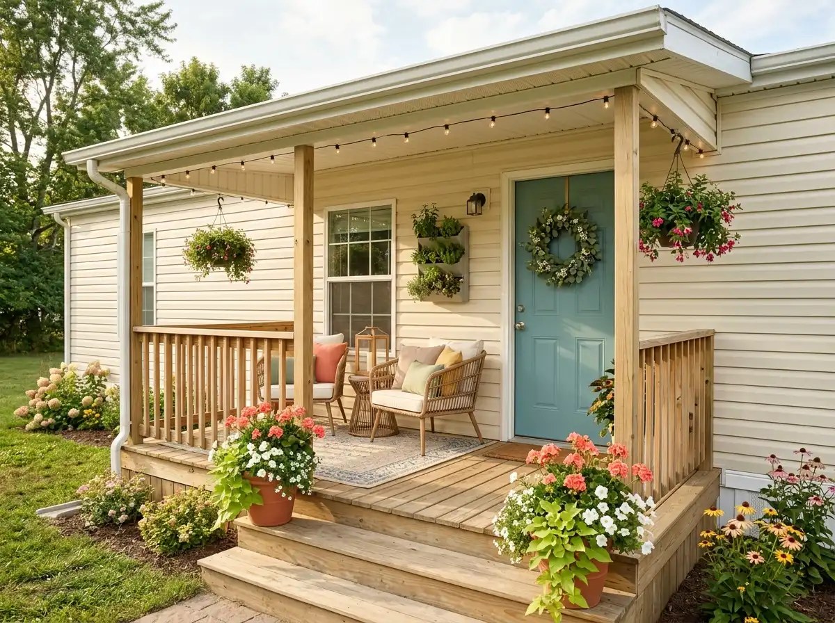21 Summer Mobile Home Porch Decor Ideas for a Fresh, Welcoming Outdoor Space