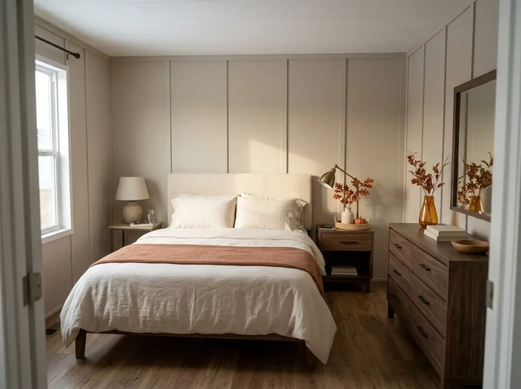 17 Fall Nightstand and Dresser Styling Ideas for Small Mobile Home Bedrooms