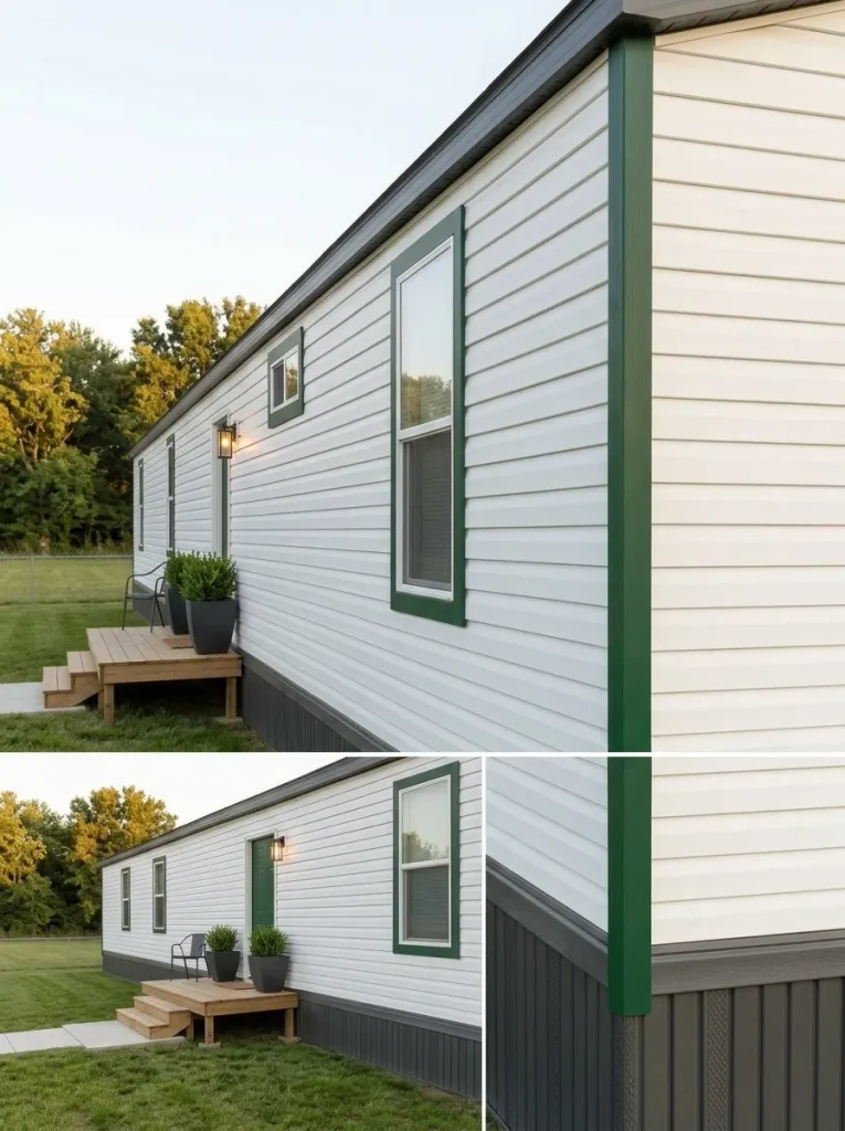 Organized mobile home utility wall looks calm when viewed from the adjoining hallway.