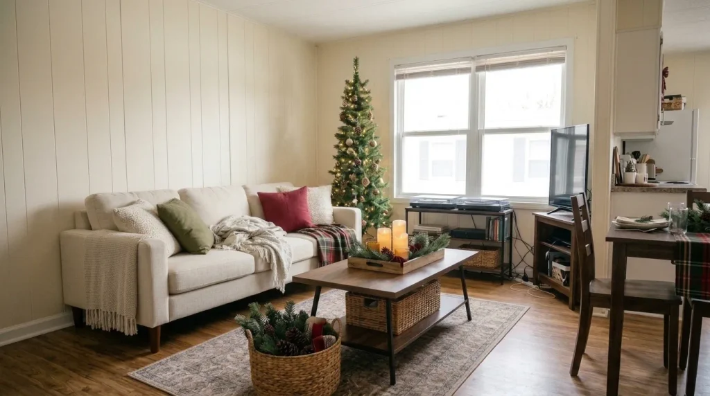 How to Turn Thanksgiving Decor Into Christmas Decor in a Mobile Home